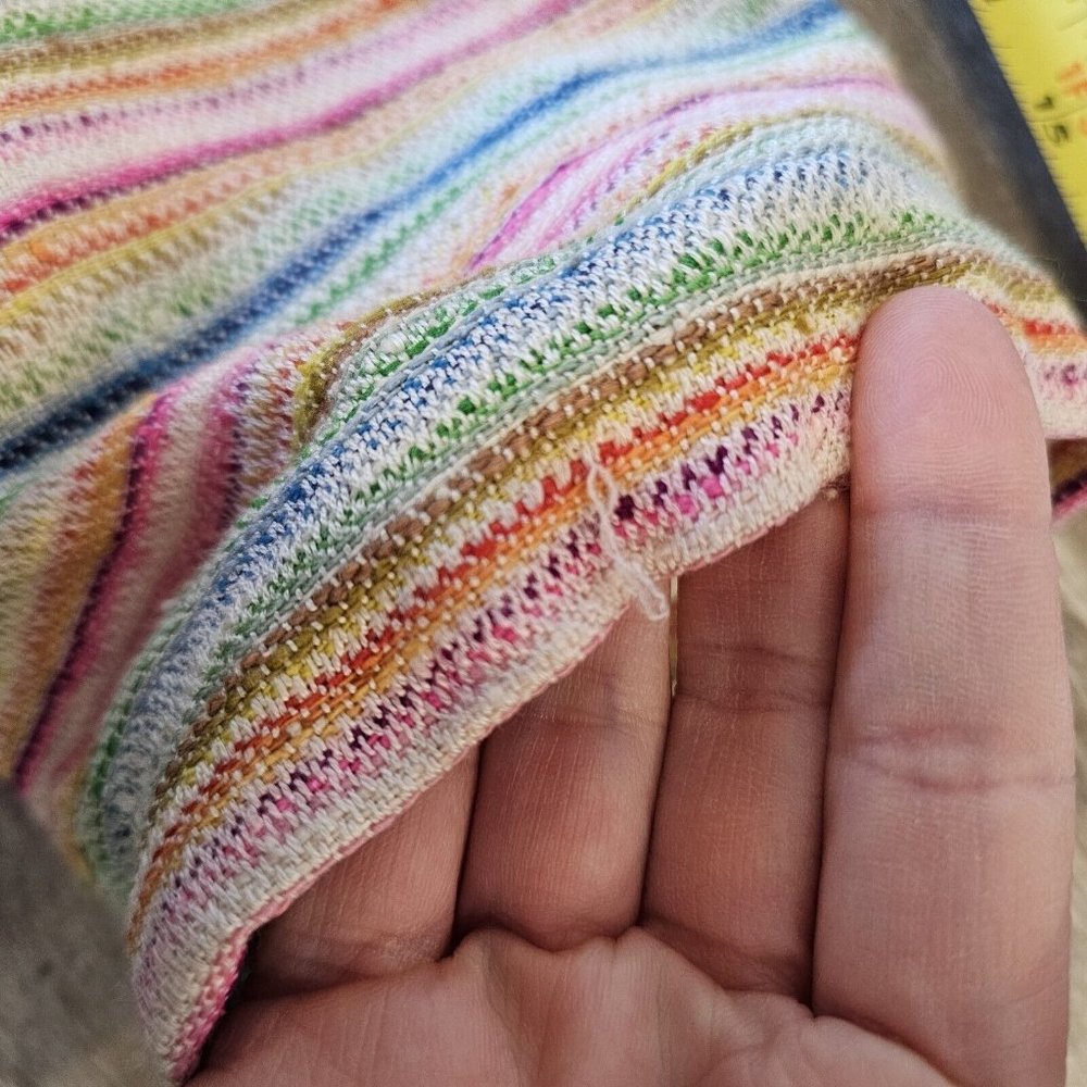 Vintage 60s 70s‎ Rainbow Striped Blazer Jacket Small Big Buttons Colorful Pink - Picture 12 of 14